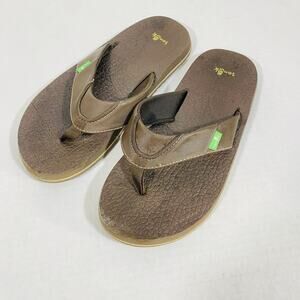 Sanuk Youth Root Beer Cozy Flip Flip Sandal Brown Sz 4-5 Youth Style SBS2914
